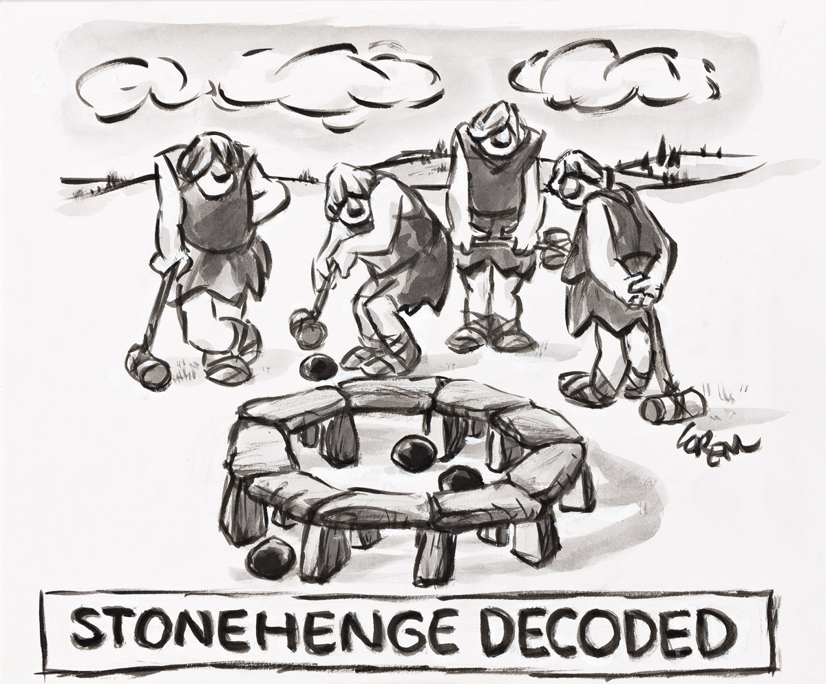 LEE LORENZ (1933- ) Stonehenge Decoded. [NEW YORKER / CARTOONS]
